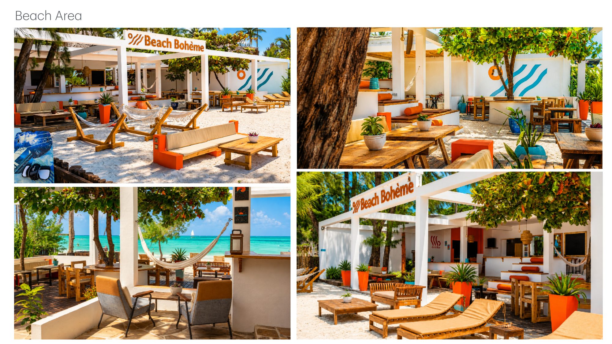 Beach Bohème - Beach Area, espace plage avec hamacs et transats