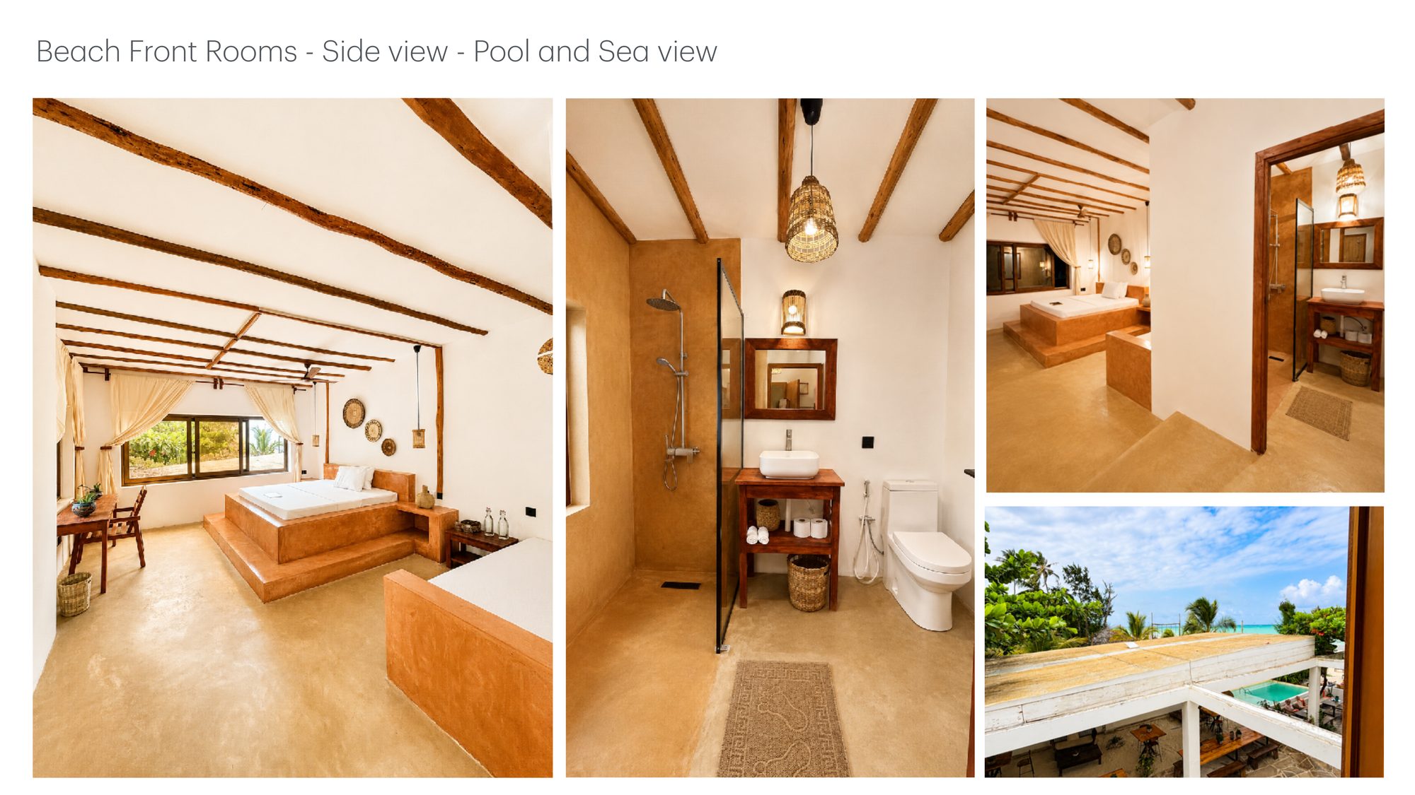 Beach Bohème - Beach Front Room, vue piscine et mer